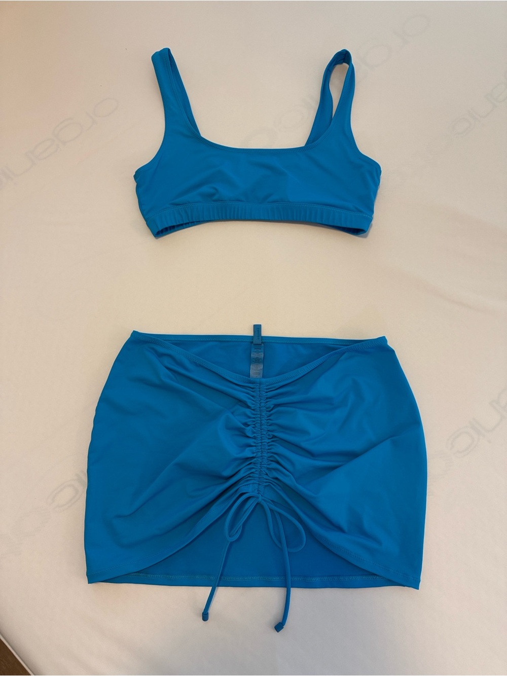 SKIMS Ruched Drawstring Mini Skirt & Top Swim Set